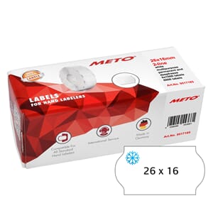 METO Fryseetiket perm 26x16 hvit (6rl/1000)