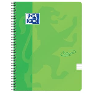 Notatbok Oxford Touch A4+ 90G Lin grønn