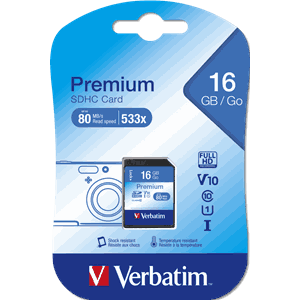 VERBATIM SDHC MINNEKORT 16GB CLASS 10