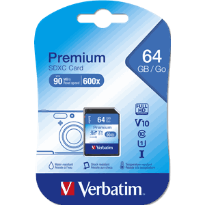 VERBATIM SDXC MINNEKORT 64GB CLASS 10