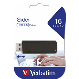 USB 2,0 STORE ´N´ GO SLIDER 16GB, BLACK